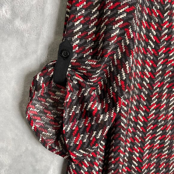 Catherines V Neck Printed Tunic Top Red Black Womens Plus Size 1XWP Petite - Picture 5 of 8